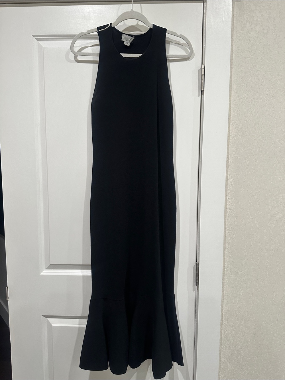 Classic Black Knit Midi Tank Dress with Flared Hem GREY Jason Wu Vintage